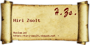 Hiri Zsolt névjegykártya